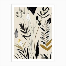 Black Cohosh Wildflower Modern Muted Colours Art Print