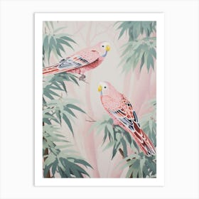 Vintage Japanese Inspired Bird Print Budgerigar 3 Art Print