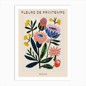 Spring Floral French Poster  Protea 2 Art Print