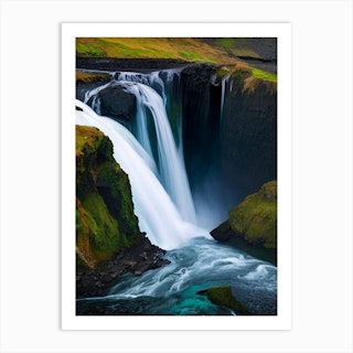Langisjór Waterfall, Iceland Nat Viga Style (3) Art Print