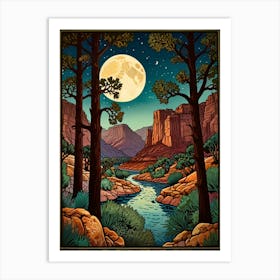 William Morris Moonlight River Art Print