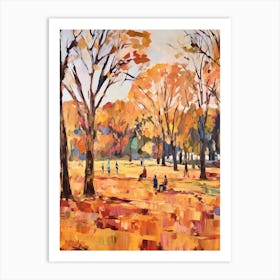 Autumn City Park Painting Hyde Park London 1 Art Print