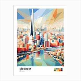 Moscow, Russia, Geometric Illustration 1 Poster Art Print