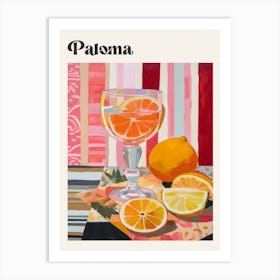 Paloma Retro Cocktail Poster Art Print