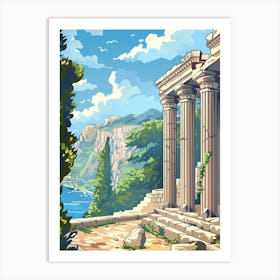 Greek Temple With Pillars Art Print