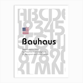 Bauhaus font, 1975 — design typography poster 1 Art Print