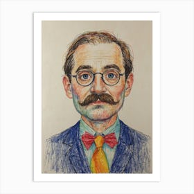 Man With A Mustache Art Print