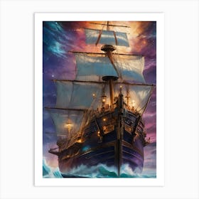 Sailing Ship In The Ocean Art Print