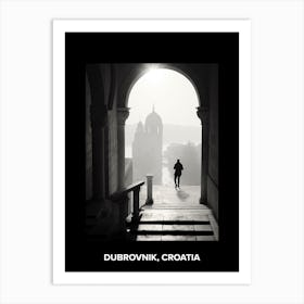 Poster Of Dubrovnik, Croatia, Mediterranean Black And White Photography Analogue 5 Art Print