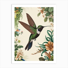 Hummingbird botanical flower beauty 13 Art Print