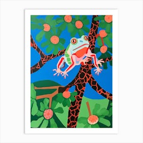 Maximalist Animal Painting Red Eyed Tree Frog 1 Art Print