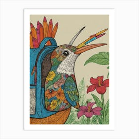 Hummingbird With Backpack 8 Art Print