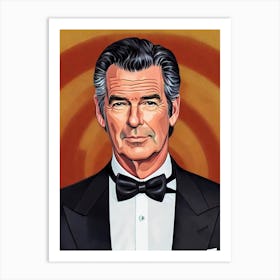 Pierce Brosnan Illustration Movies Art Print