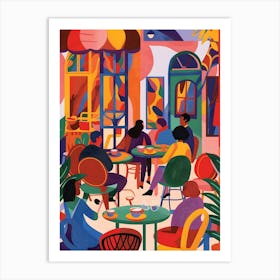 Matisse Inspired, Cafe Latte, Fauvism Style Art Print