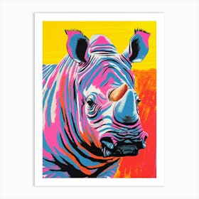 Rhino Colour Contrast Art Print