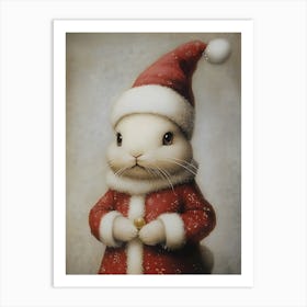 Santa Bunny 7 Art Print