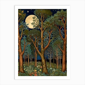 William Morris Moonlight In The Forest 53 Art Print