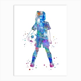 Little Girl Soccer Player 2 Art Print