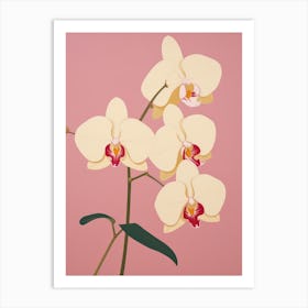 Orchids Flower Big Bold Illustration 3 Art Print