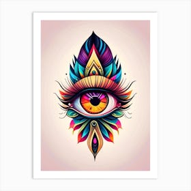 Awareness, Symbol, Third Eye Tattoo 2 Art Print