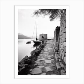 Korcula, Croatia, Black And White Old Photo 4 Art Print