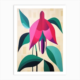 Cut Out Style Flower Art Fuchsia 2 Art Print