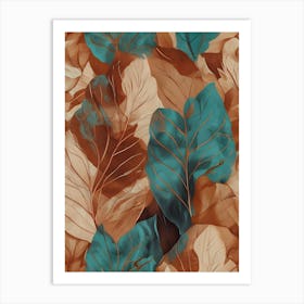 Seamless Pattern With Leaves 2 Art Print