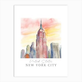 United States, New York City Storybook 2 Travel Poster Watercolour Art Print