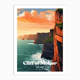 Cliff Of Moher Ireland Oceanview Travel Art Art Print