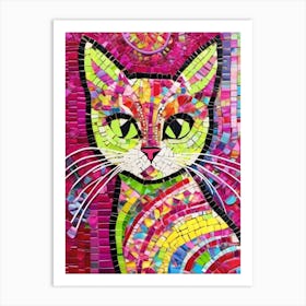 Mosaic Kitten Art Print