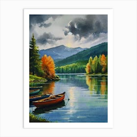 Boats On The Lake Art Print