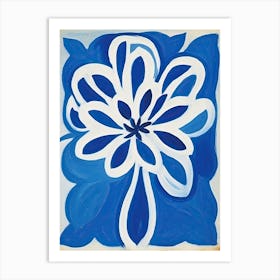 Blue Flower Matisse Style Art Print