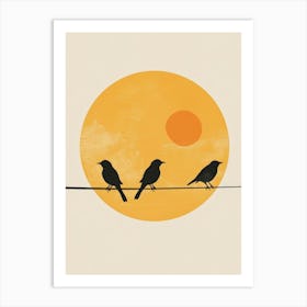 Birds On A Wire 3 Art Print