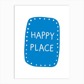 Happy Place Blue Super Scandi Kids Art Print