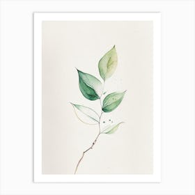 Tea Leaf Minimalist Watercolour Art Print