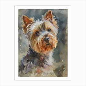 Yorkshire Terrier Watercolor Painting 3 Art Print