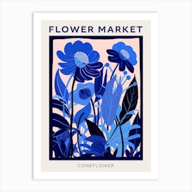 Blue Flower Market Poster Coneflower Market Poster 2 Art Print