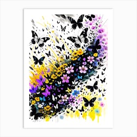 Abstract  With Butterflies Art Print