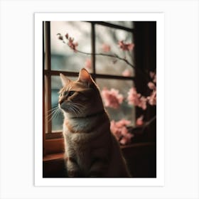 Cat Sitting By The Window 1 Art Print