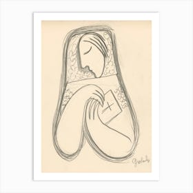 A Woman With A Prayer Book, Mikuláš Galanda Art Print