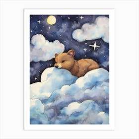 Baby Marten Sleeping In The Clouds Art Print