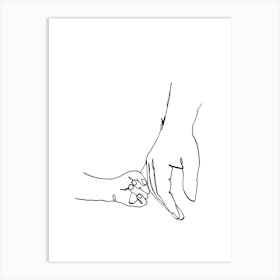 Line Art Baby Hands Art Print