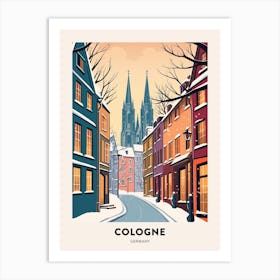 Vintage Winter Travel Poster Cologne Germany 1 Art Print