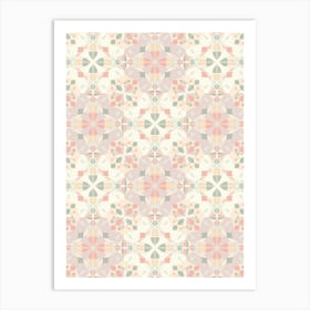 Stained Glass Pastels Tiles Art Print