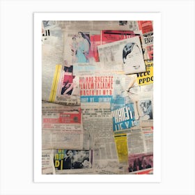 Newspaper Collage Art Print