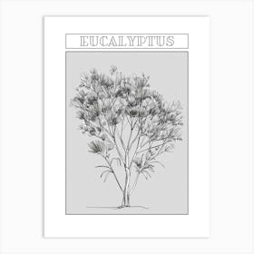 Eucalyptus Tree Minimalistic Drawing 2 Poster Art Print