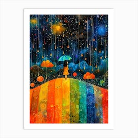 Rainbow Rain Art Print