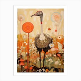 Ostrich 3 Detailed Bird Painting Art Print
