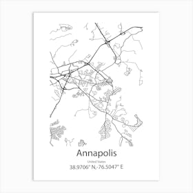 Annapolis Neck,United States Minimalist Map Art Print