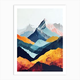 Minimalist Ridges: Mountain Moods Art Print